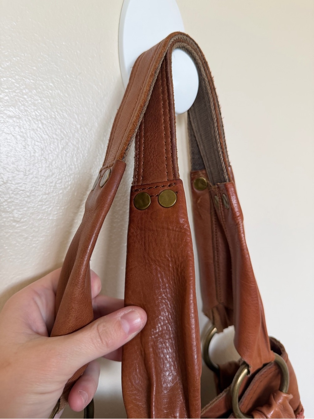 LUCKY BRAND Pebble Leather Colorful Patchwork Hobo Shoulder Bag Shopper Tote - Picture 6 of 12